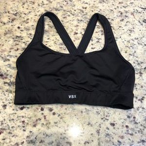 Victorias Secret VSX sports bra with key hole back, black, size small